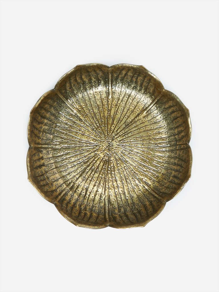 Westside Home Small Brass Lotus Platter