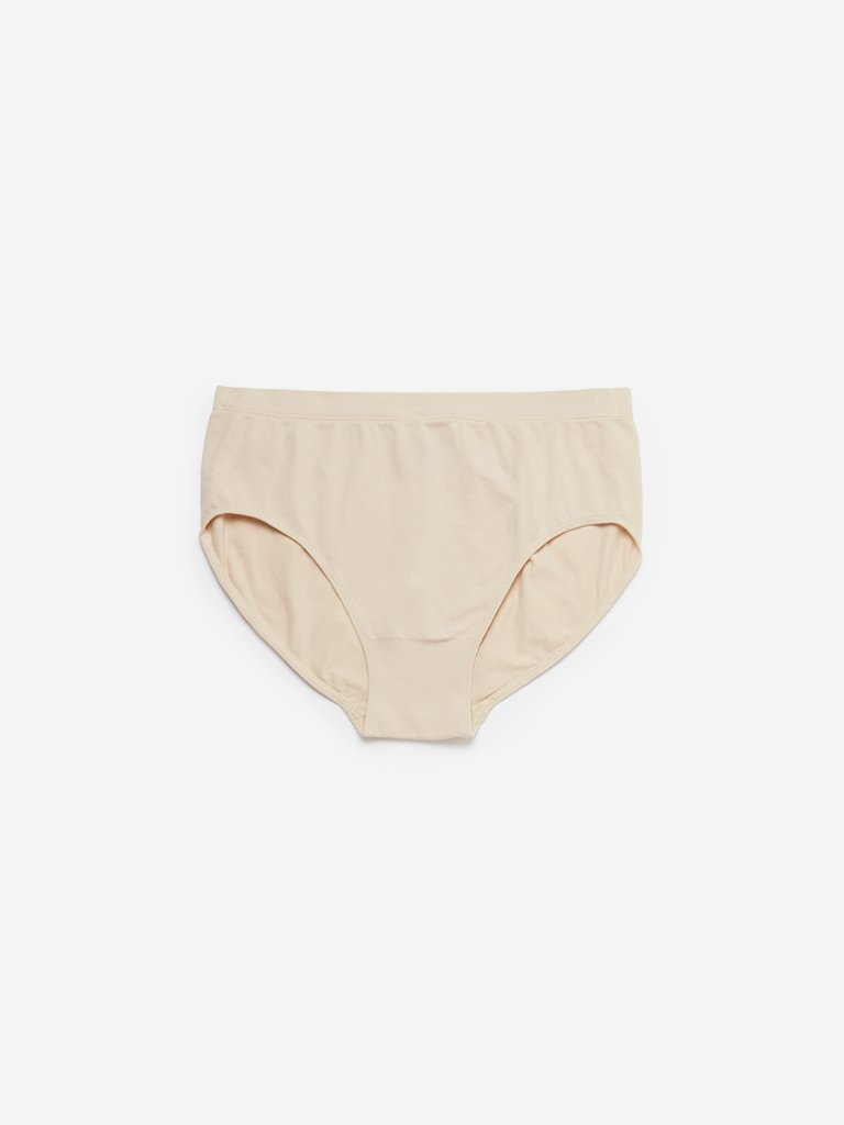 Wunderlove Beige Seam-Free Full Briefs