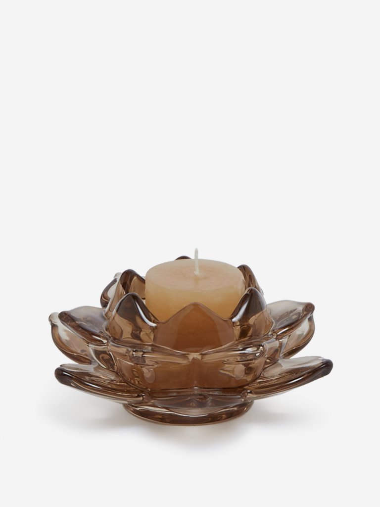 Westside Home Amber Lotus Tealight Candle Stand