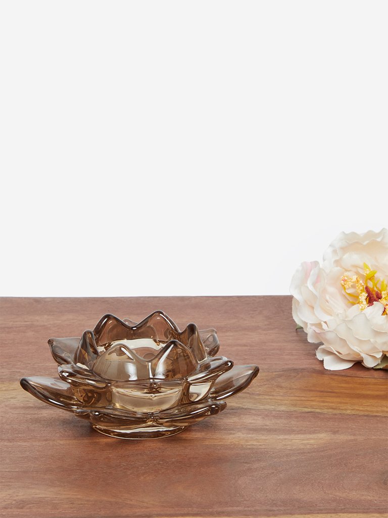 Westside Home Amber Lotus Tealight Candle Stand