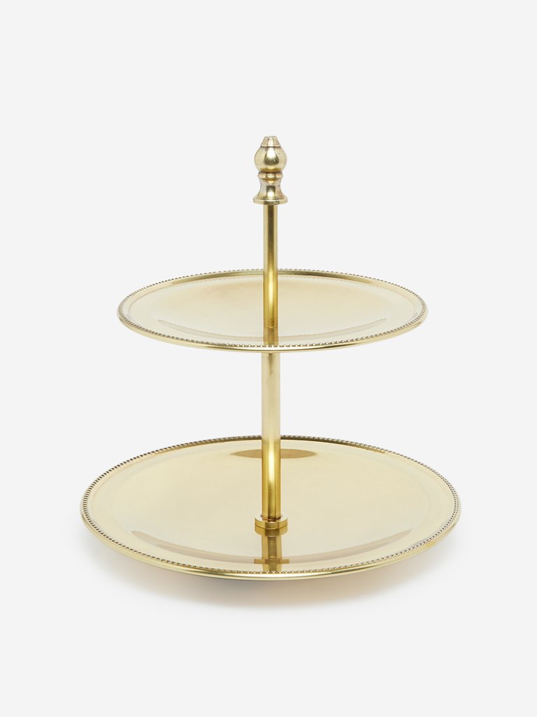 Westside Home Gold Two-Tiered Cake Stand