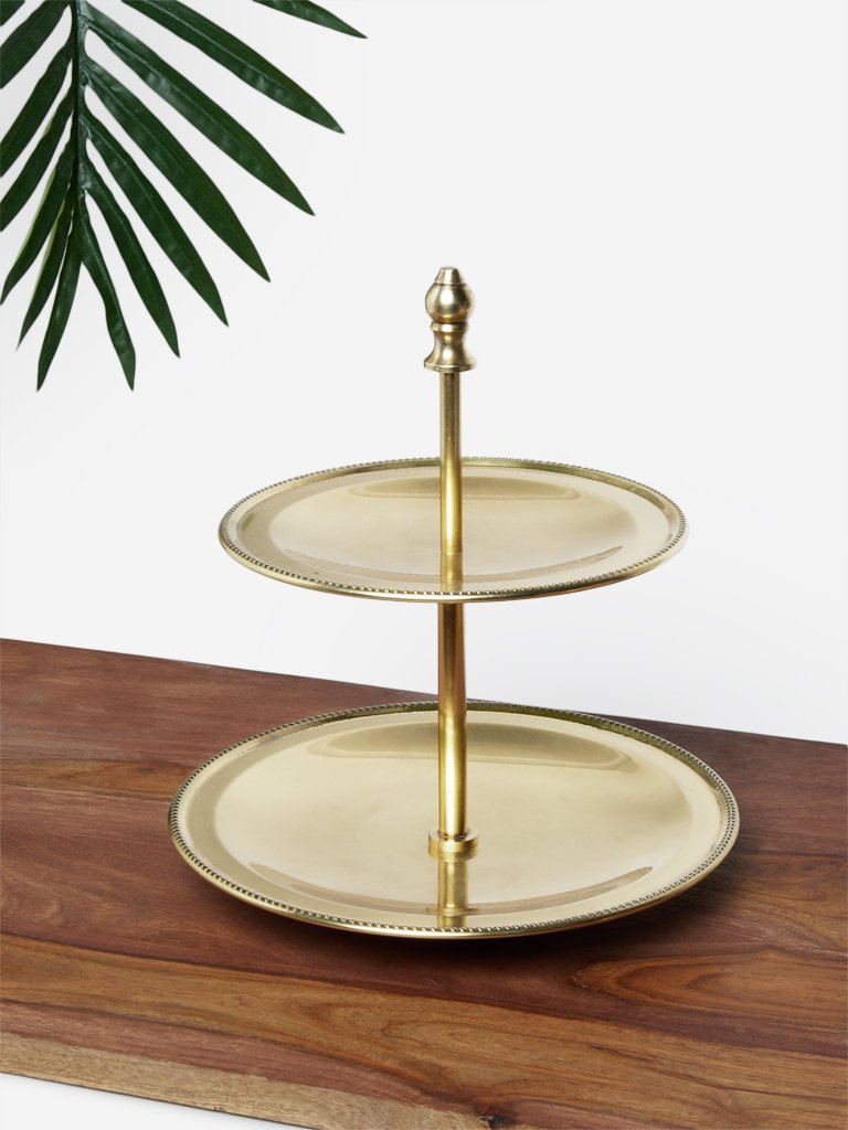 Westside Home Gold Two-Tiered Cake Stand