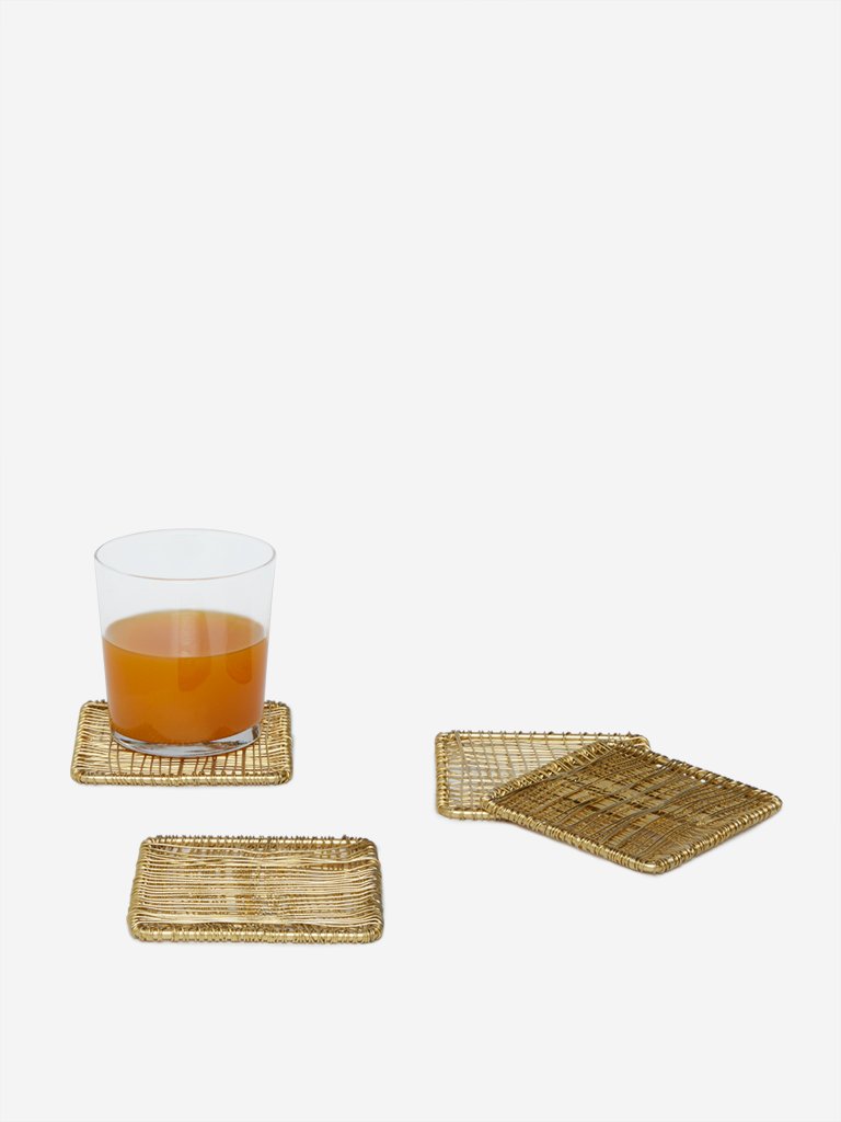Westside Home Gold Wired Coasters Set of Four