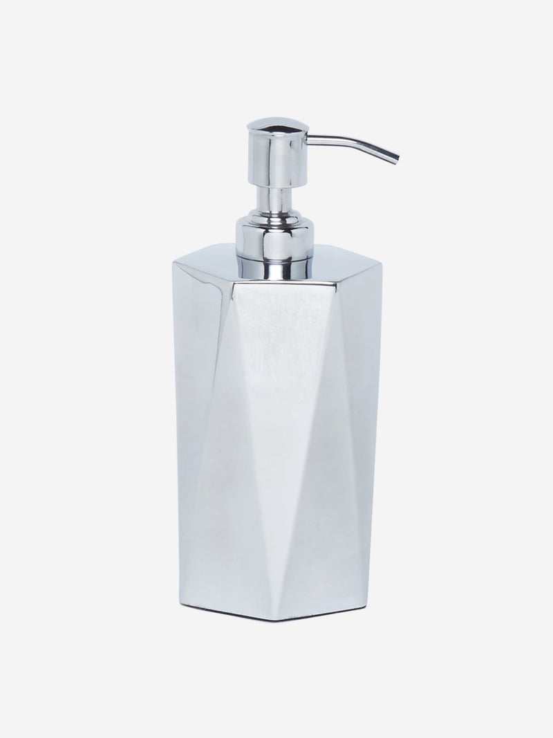 Westside Home Silver Hexagon Design Soap Dispenser