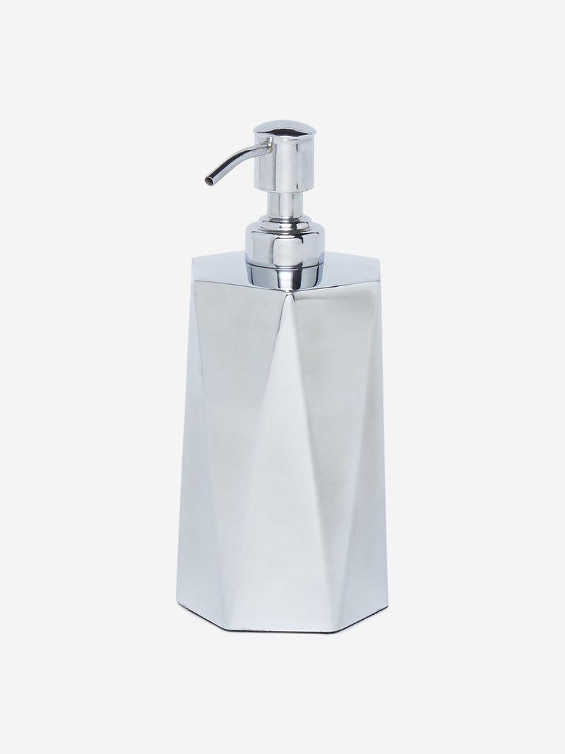 Westside Home Silver Hexagon Design Soap Dispenser