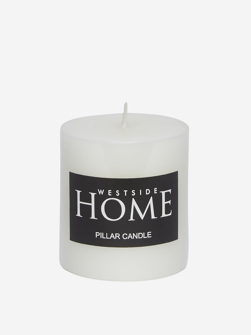 Westside Home White Short Pillar Candle