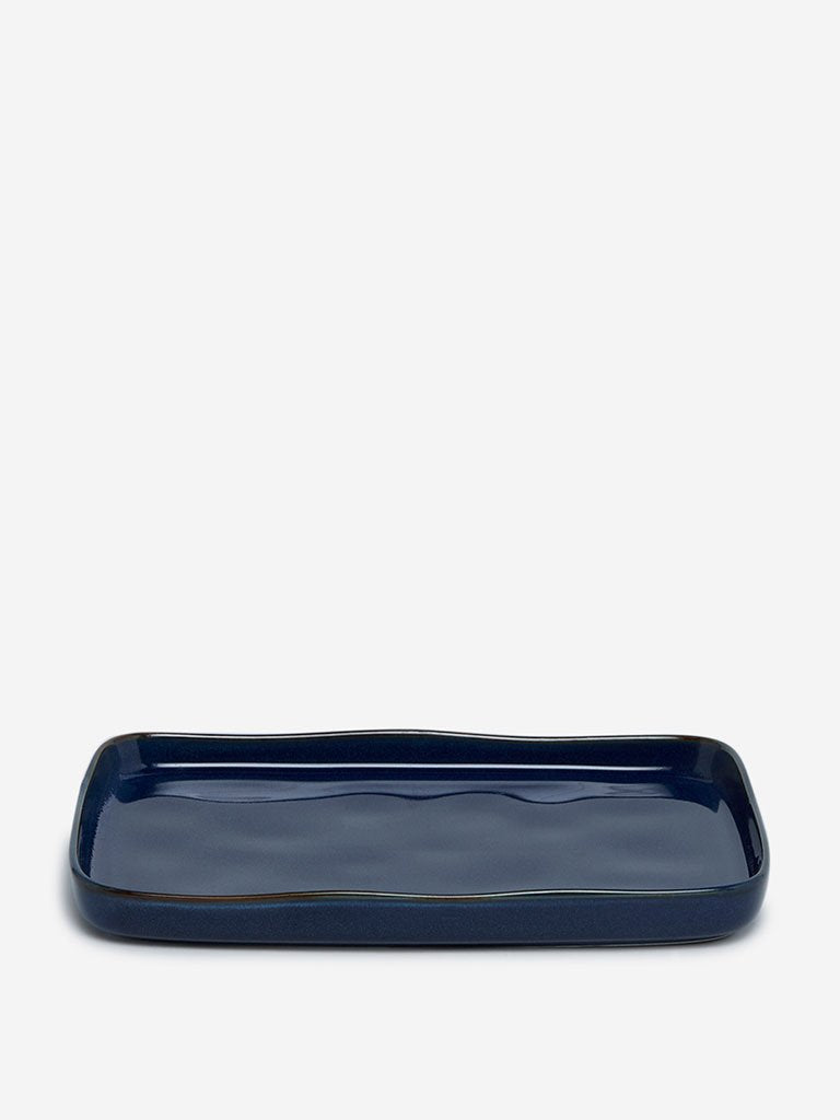 Westside Home Navy Porcelain Microwave Safe Dish