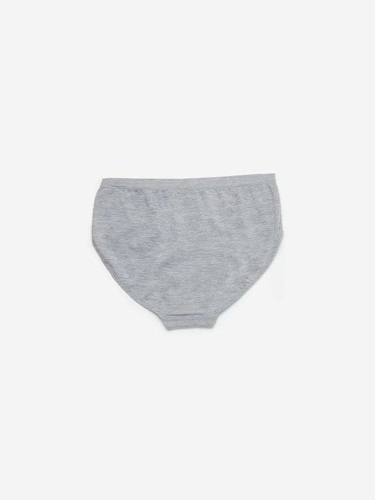 Wunderlove Grey-Melange Seam-Free Full Briefs