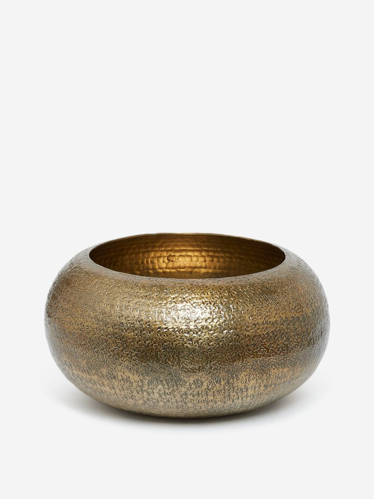 Westside Home Gold Self-Patterned Bowl