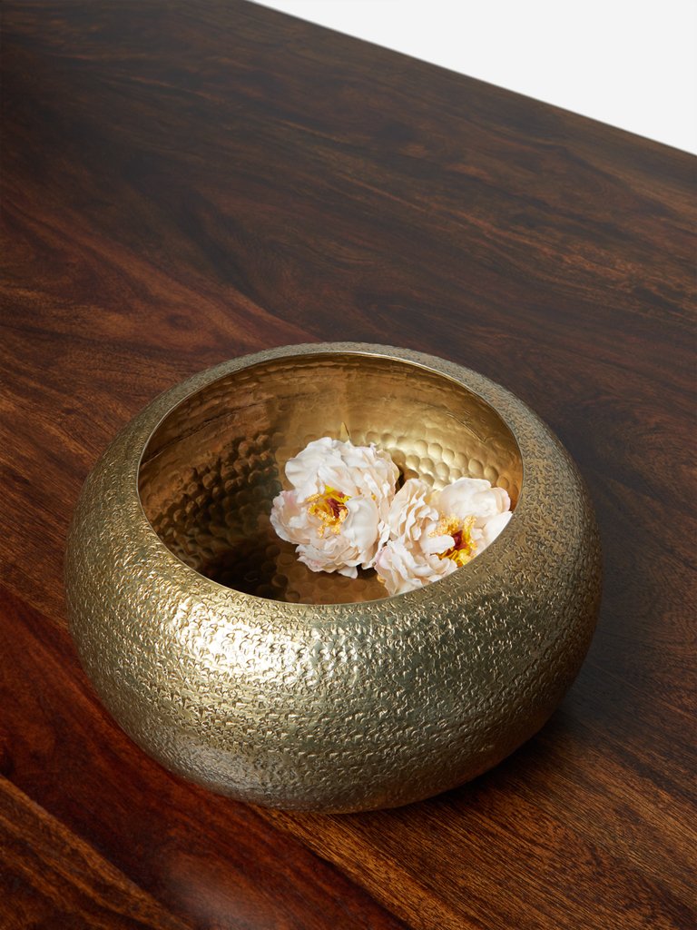 Westside Home Gold Self-Patterned Bowl