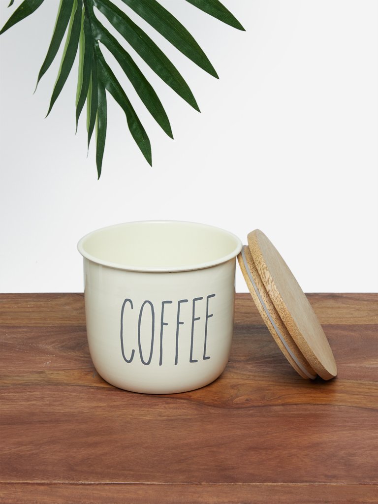 Westside Home Off-White Coffee Canister