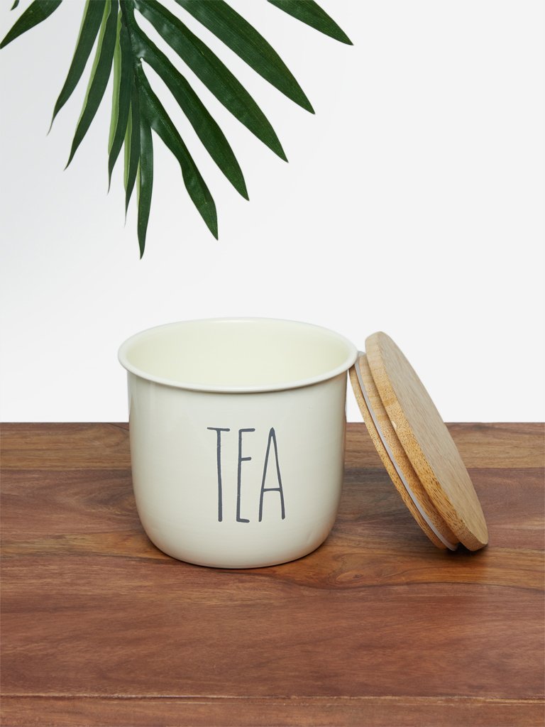 Westside Home Off-White Tea Canister
