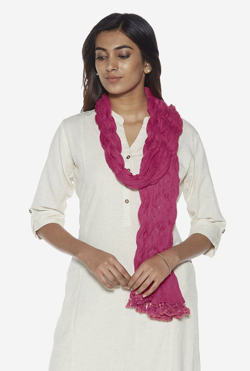 Utsa Pink Crushed Dupatta