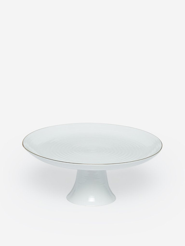 Westside Home White Ceramic Cake Stand