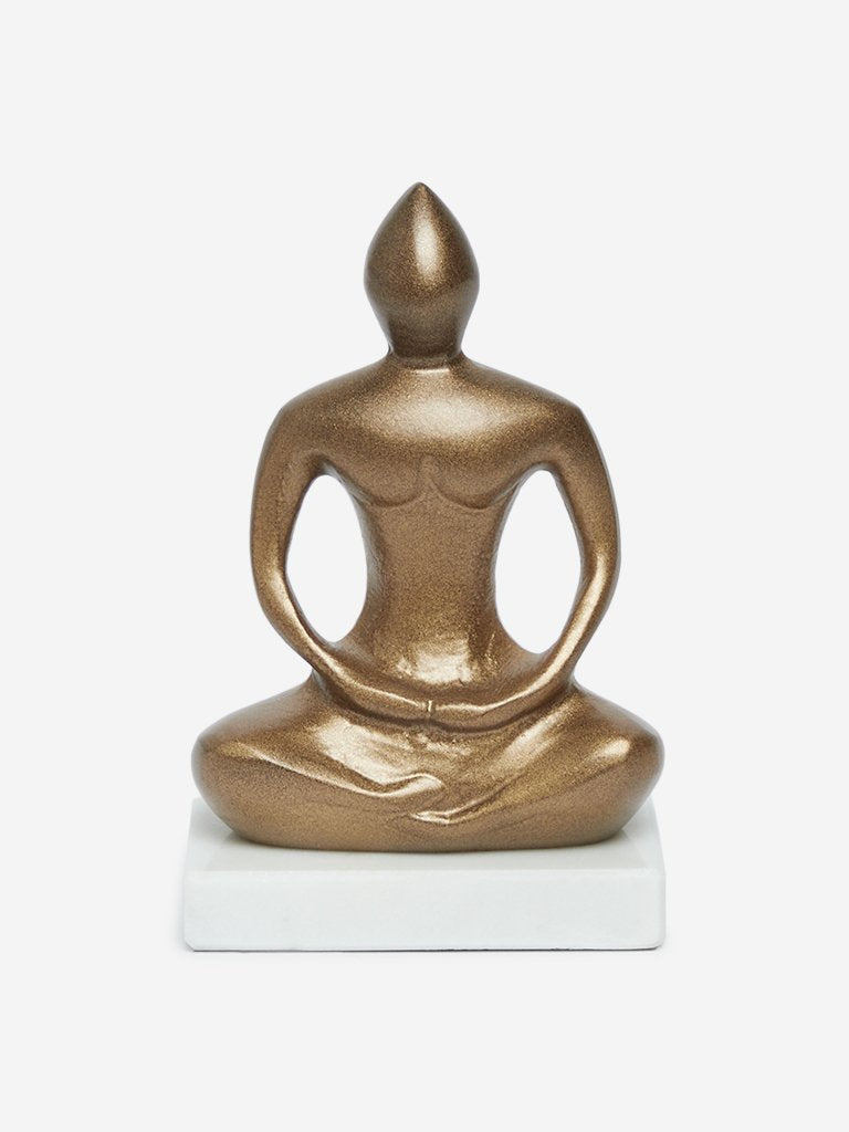 Westside Home Brass Buddha Dhyan-Pose Figurine
