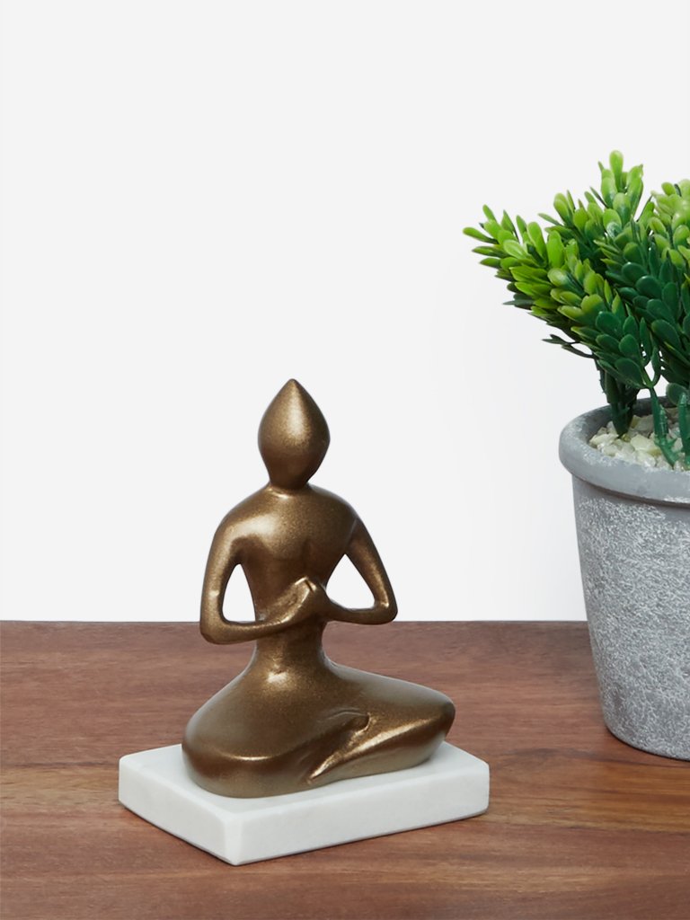 Westside Home Brass Buddha Gyan-Pose Figurine