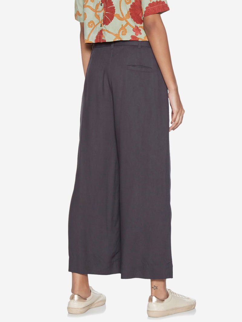 Bombay Paisley Charcoal Palazzos With Belt