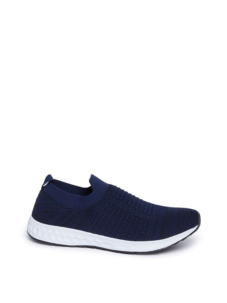 SOLEPLAY Navy Knit Textured Sneakers