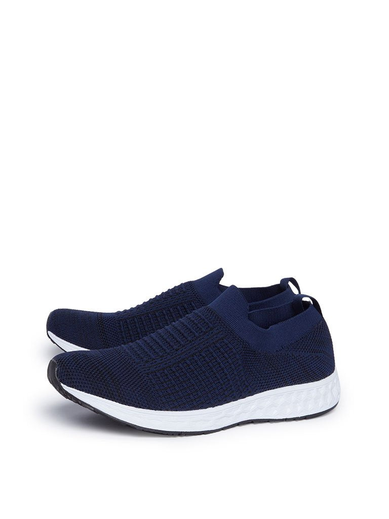 SOLEPLAY Navy Knit Textured Sneakers