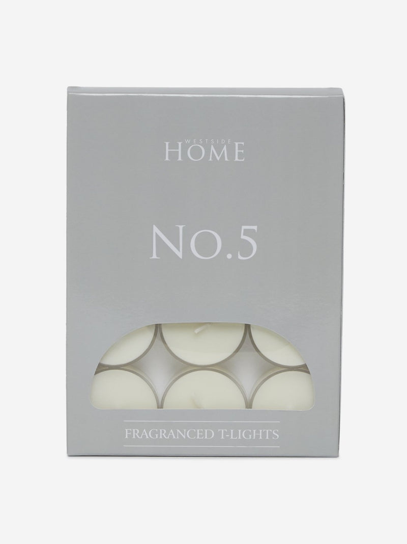 Westside Home White No.5 Fragranced Tea-Light Candles Set of Twelve