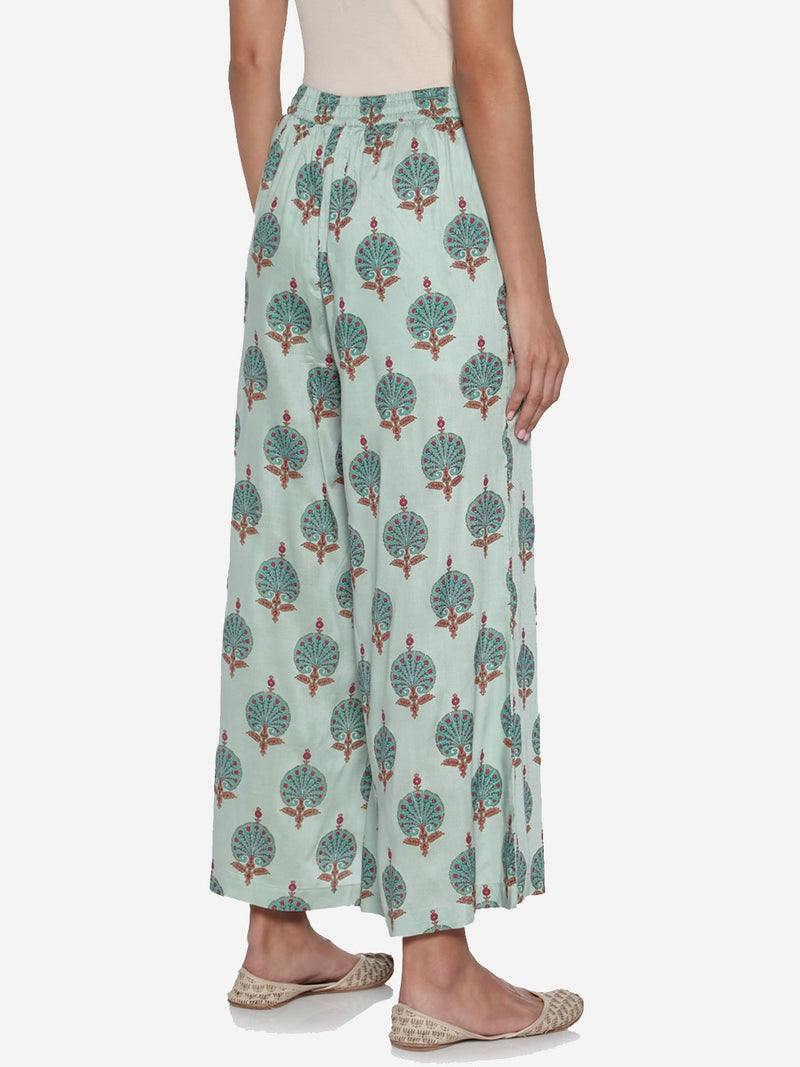 Zuba Mint Printed Ethnic Pants