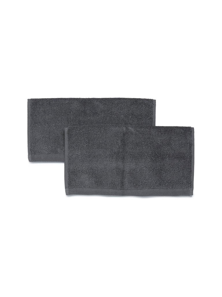 Westside Home Charcoal 520 GSM Face Towels Set Of Two