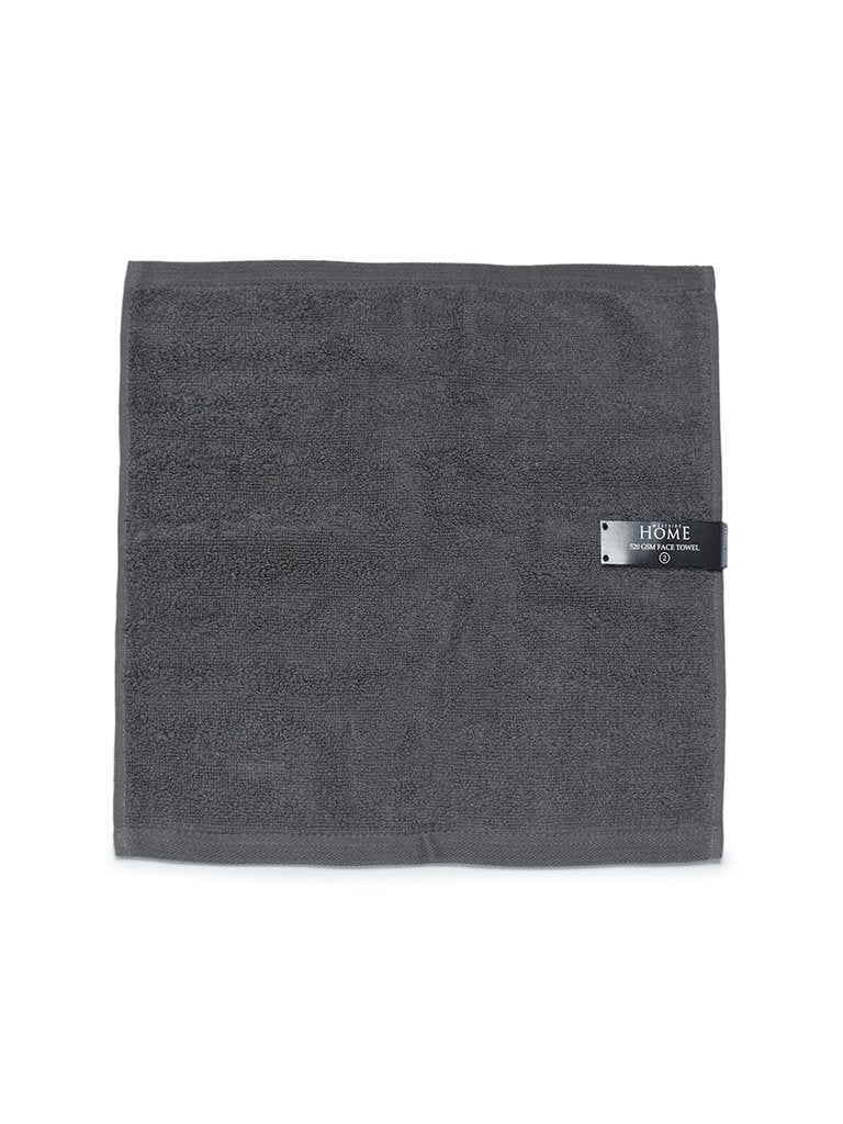 Westside Home Charcoal 520 GSM Face Towels Set Of Two