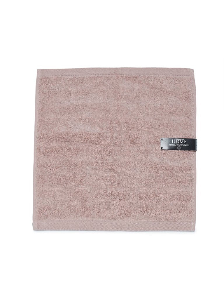 Westside Home Light Pink 520 GSM Face Towel Set Of Two