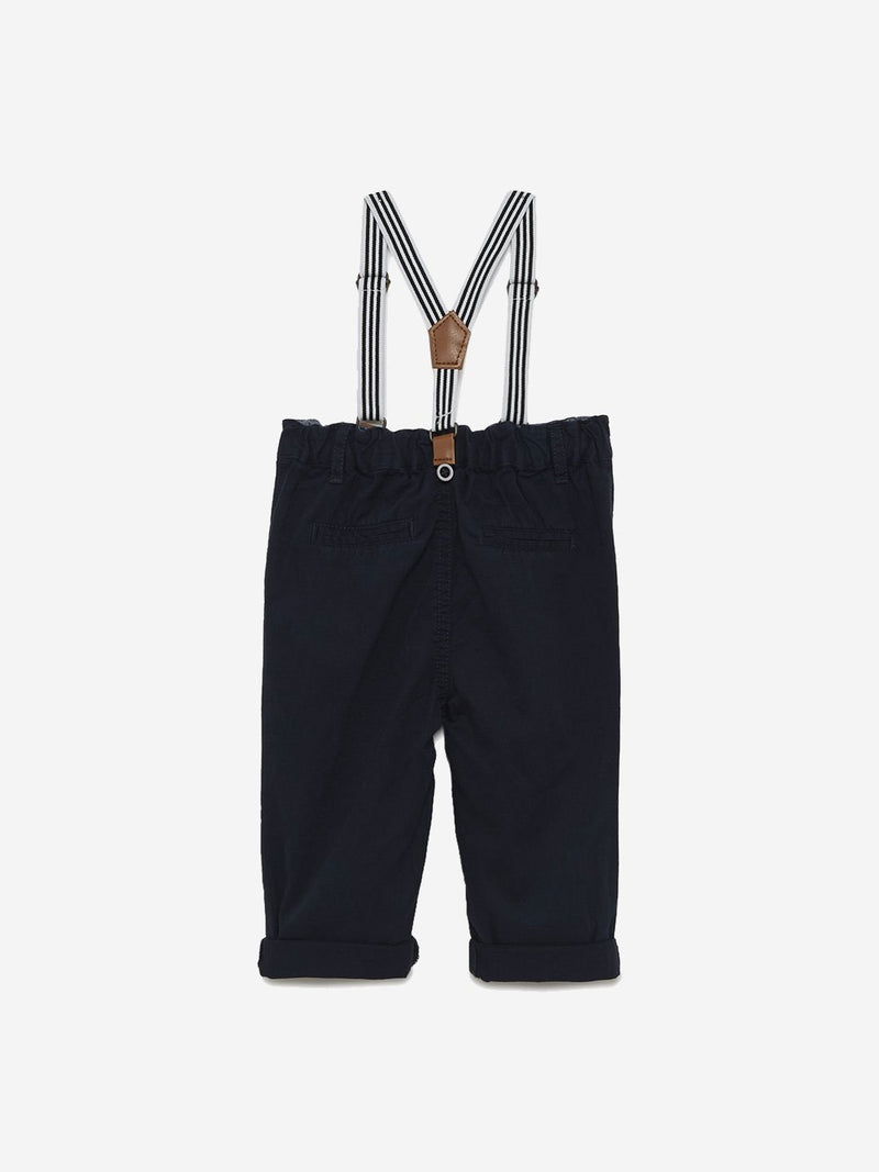 Baby HOP Navy Newton Pants With Suspenders
