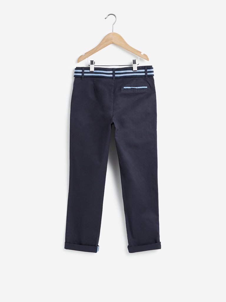 Y&F Kids Navy Trousers With Belt