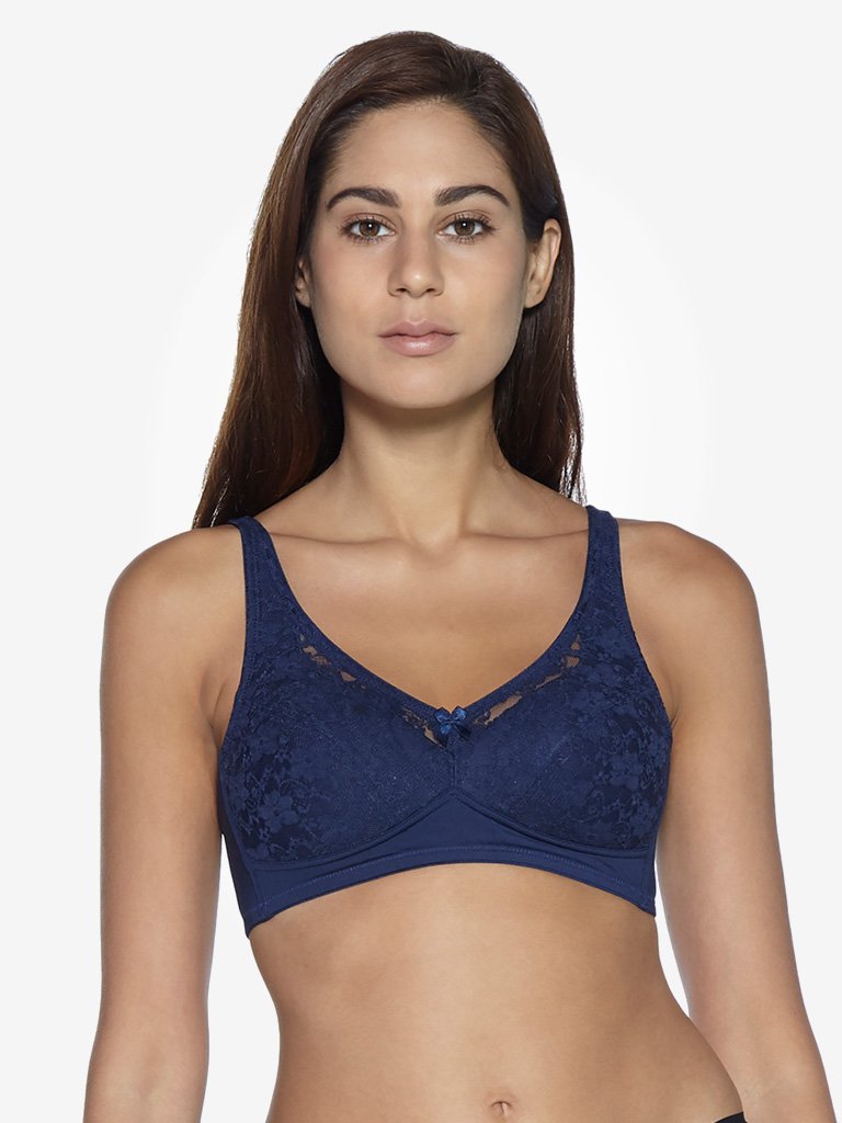 Wunderlove Navy Padded Comfort Lace Bra