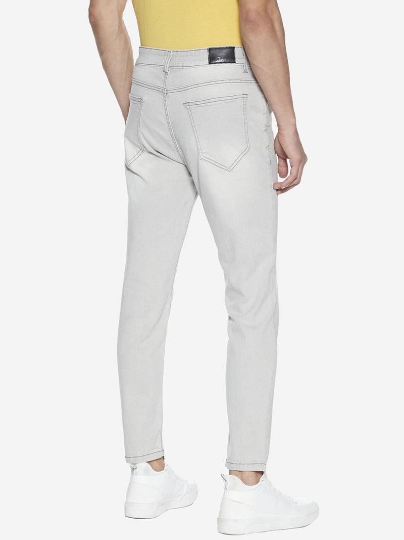 Nuon Grey Cotton-Blend Carrot Fit Rodeo Jeans