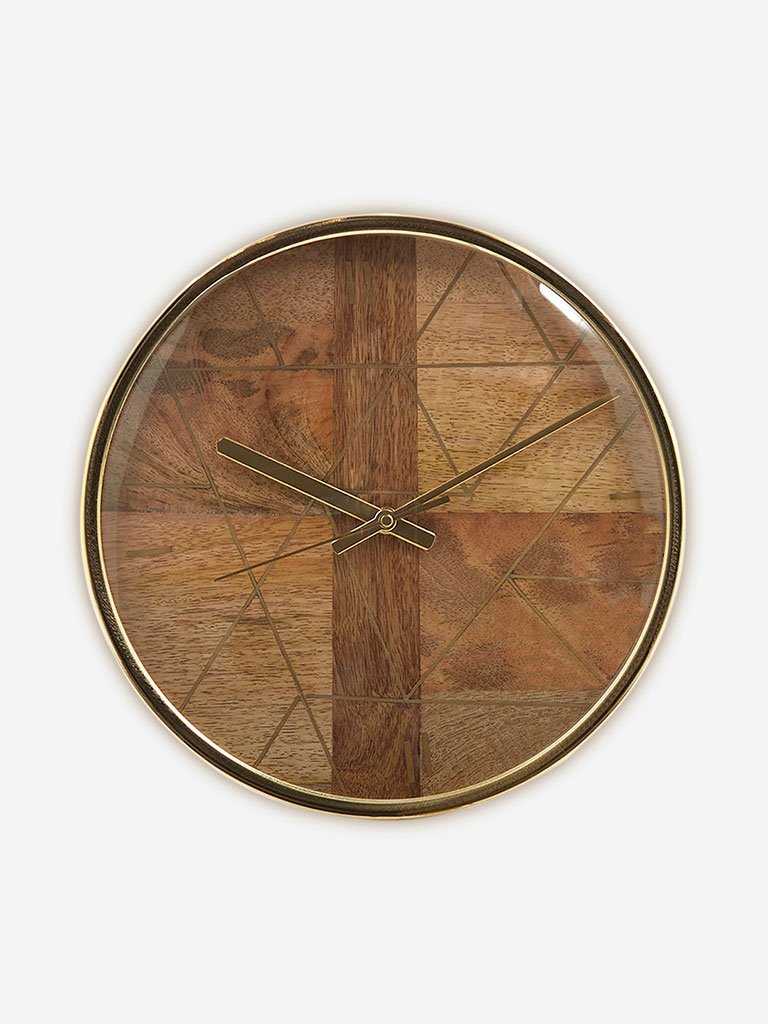 Westside Home Brown Wooden Clock