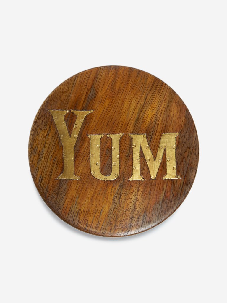 Westside Home Brown Wooden Yum Trivet
