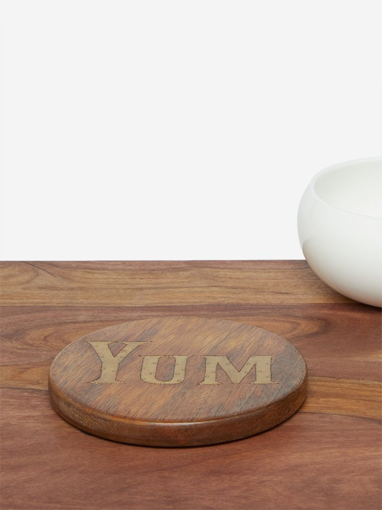 Westside Home Brown Wooden Yum Trivet