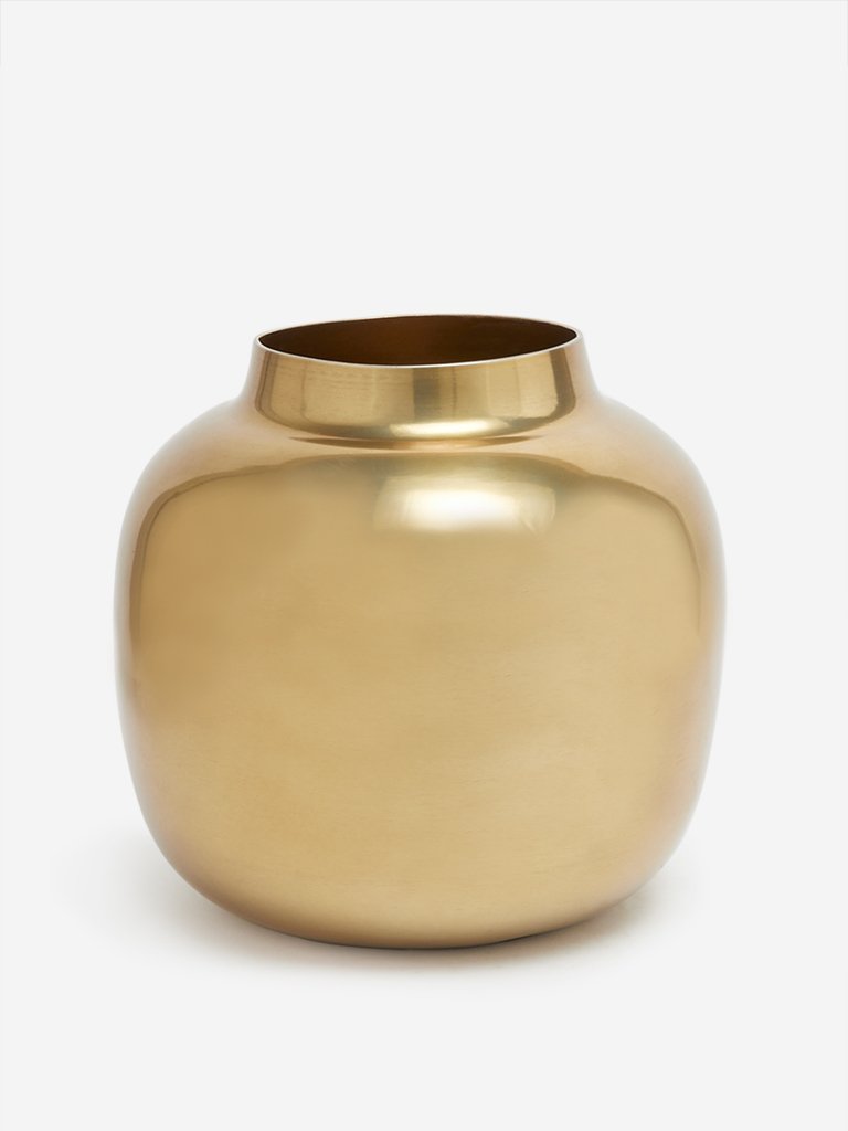 Westside Home Antique Brass Round Vase