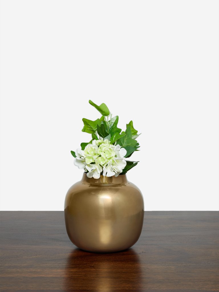 Westside Home Antique Brass Round Vase