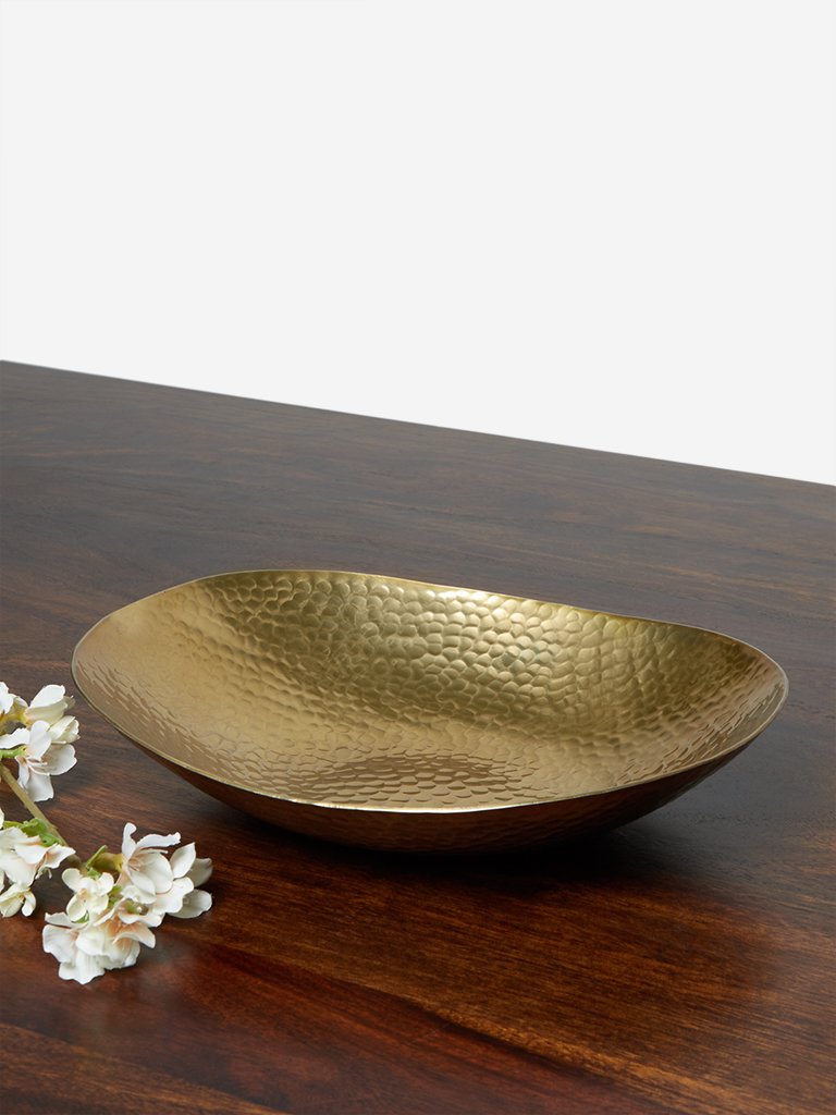 Westside Home Antique Brass Medium Metal Platter