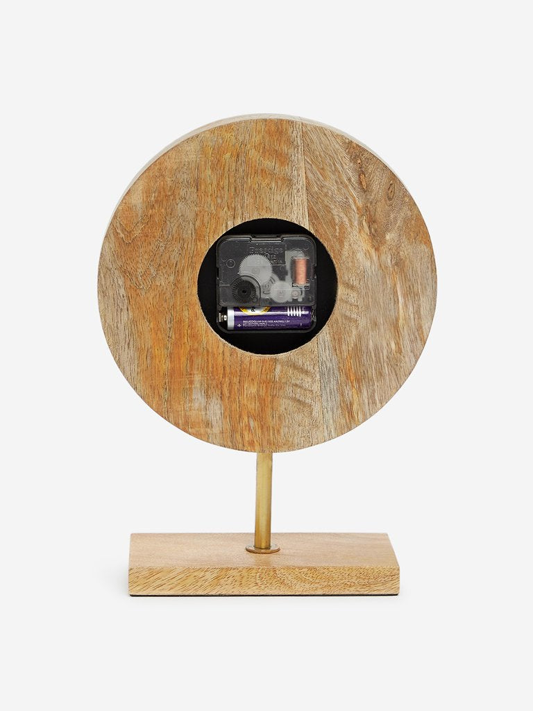 Westside Home Light Brown Wooden Table Clock