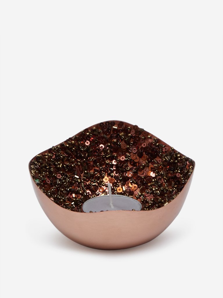 Westside Home Rose-Gold Tealight Candle Holder