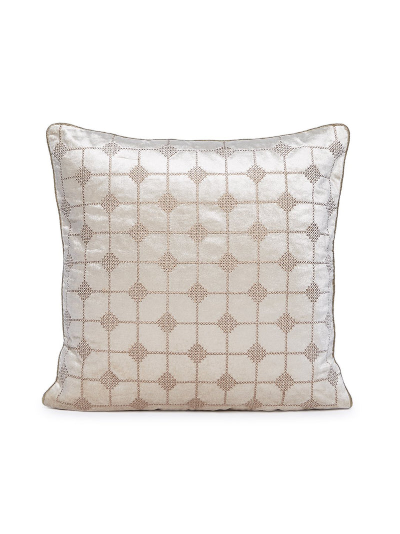 Westside Home Beige Embroidered Cushion Cover