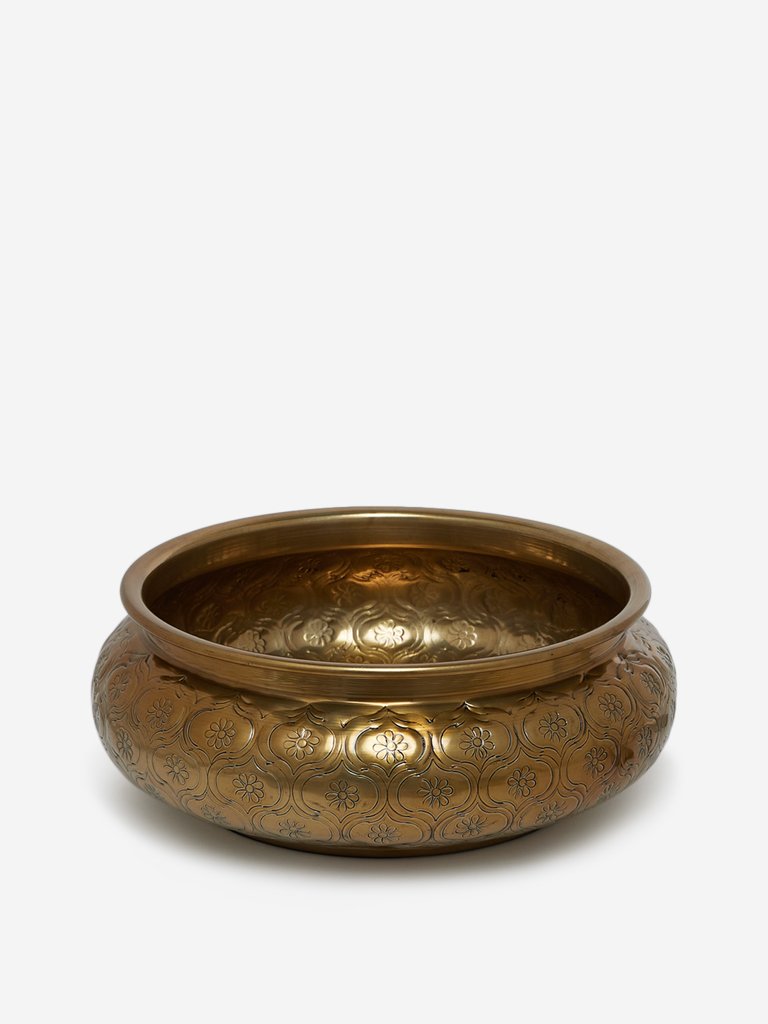 Westside Home Gold Large Decorative Bowl