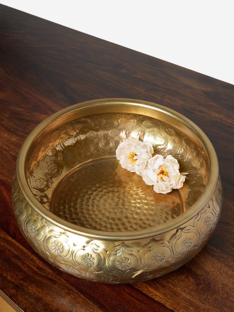 Westside Home Gold Large Decorative Bowl