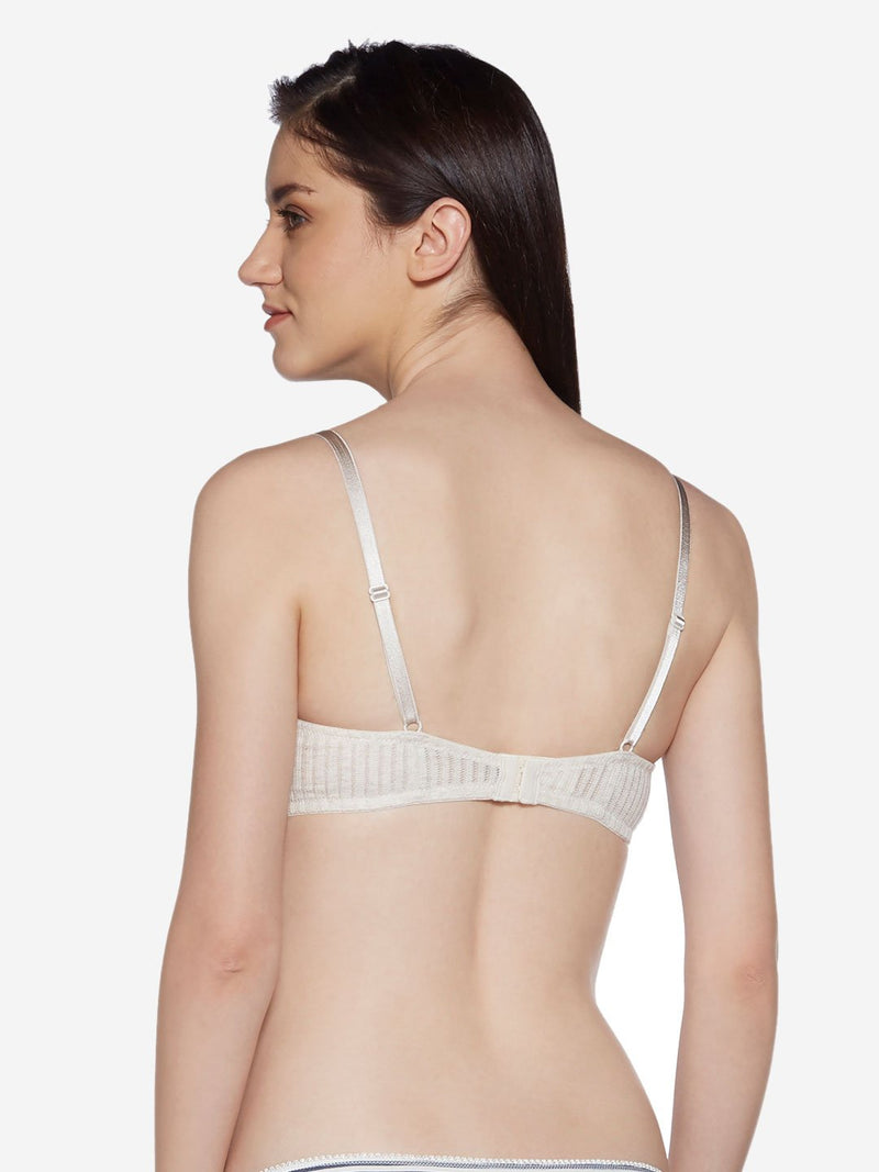 Wunderlove Oat Melange Rib Patterned Padded Bra