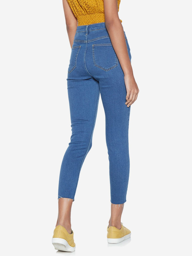 Nuon Blue Cropped High-Waist Jeans