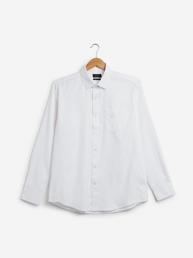 WES Formals White Relaxed Fit Shirt