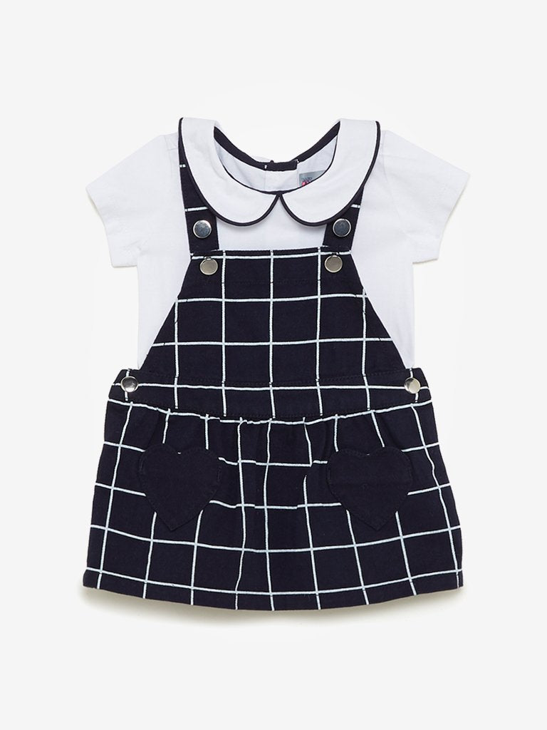 Baby HOP Kids Navy T-Shirt And Pinafore Set