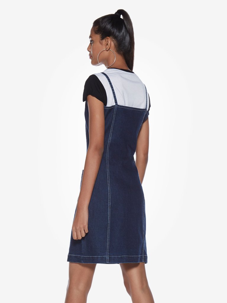 Nuon Dark Blue Denim Geneva Pinafore