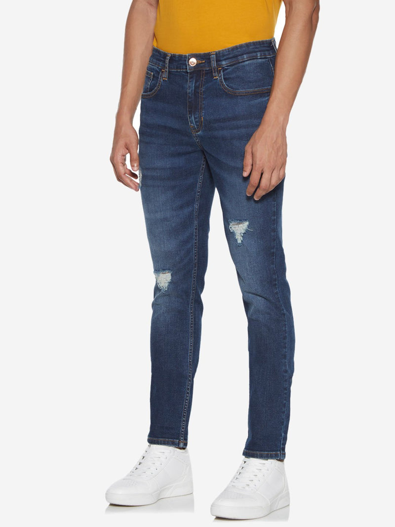 Nuon Dark Blue Slim Fit Hendrix Distressed Jeans