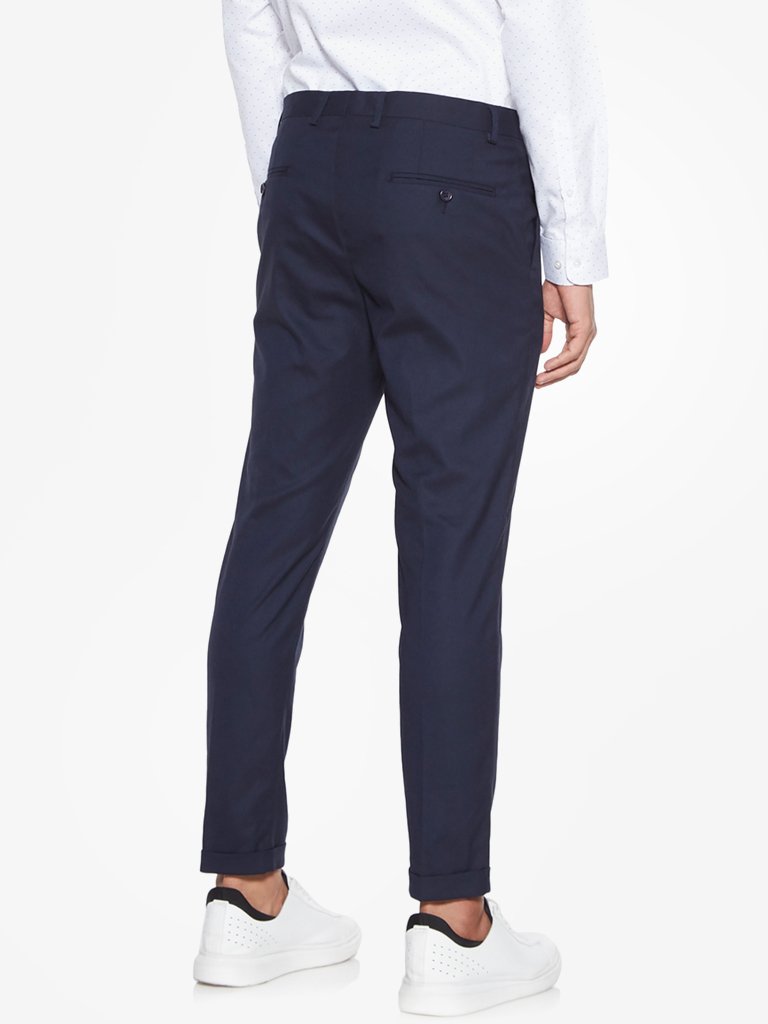 WES Formals Navy Carrot-Fit Trousers
